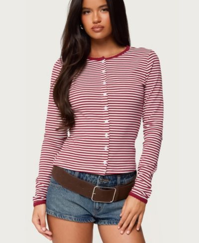 Edikted Женский топ Rayla Striped Button Up