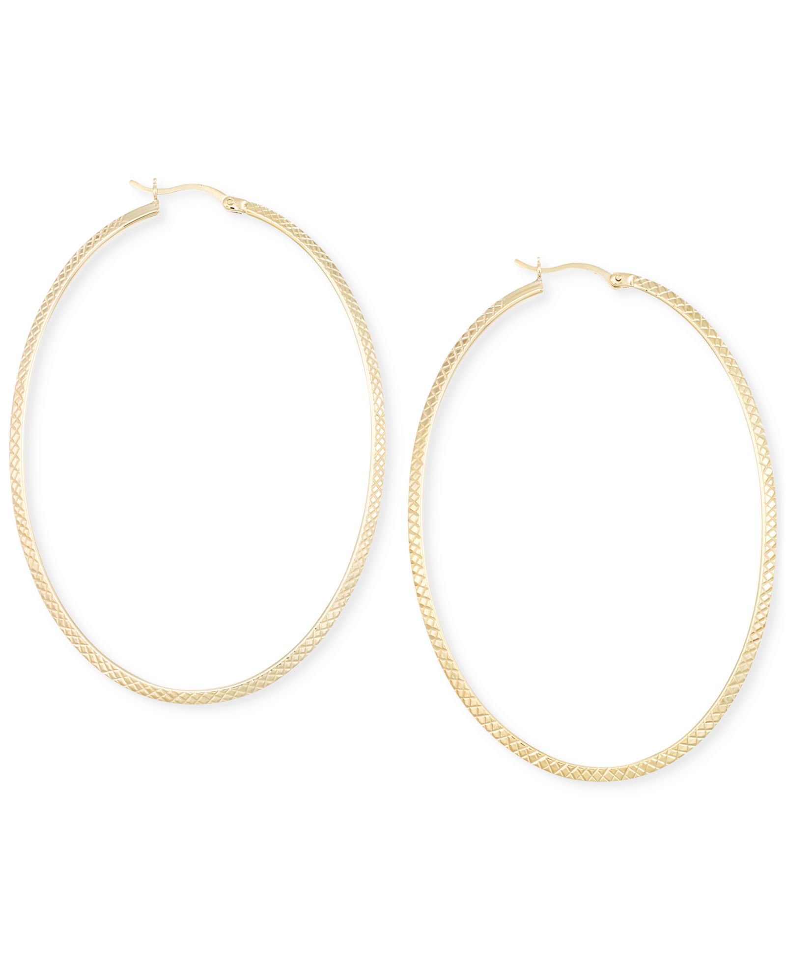 Серьги-кольца Large Oval из золотого вемеля 14k