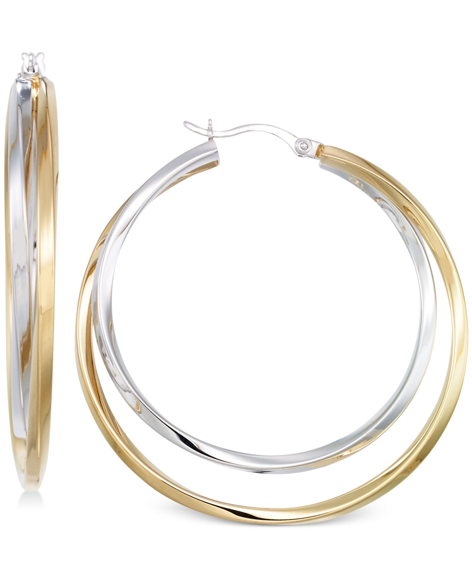 Серьги-кольца из серебра с напылением 14k золота