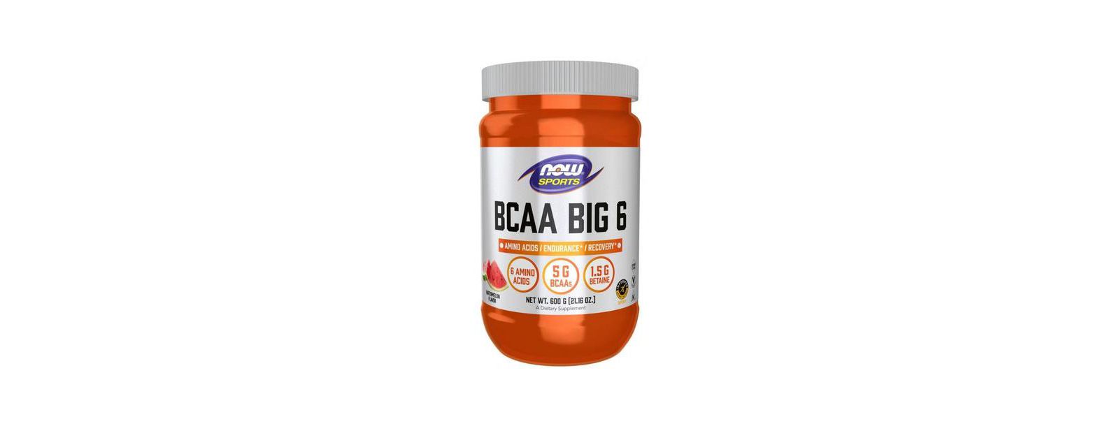 Спортивное питание NOW Foods BCAA Big 6, Watermelon Flavor, 600 Grams