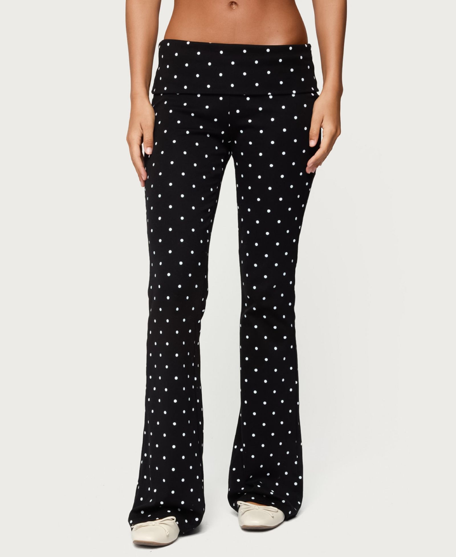 Edikted Women's Daliya Polka Dot Fold Over Pants