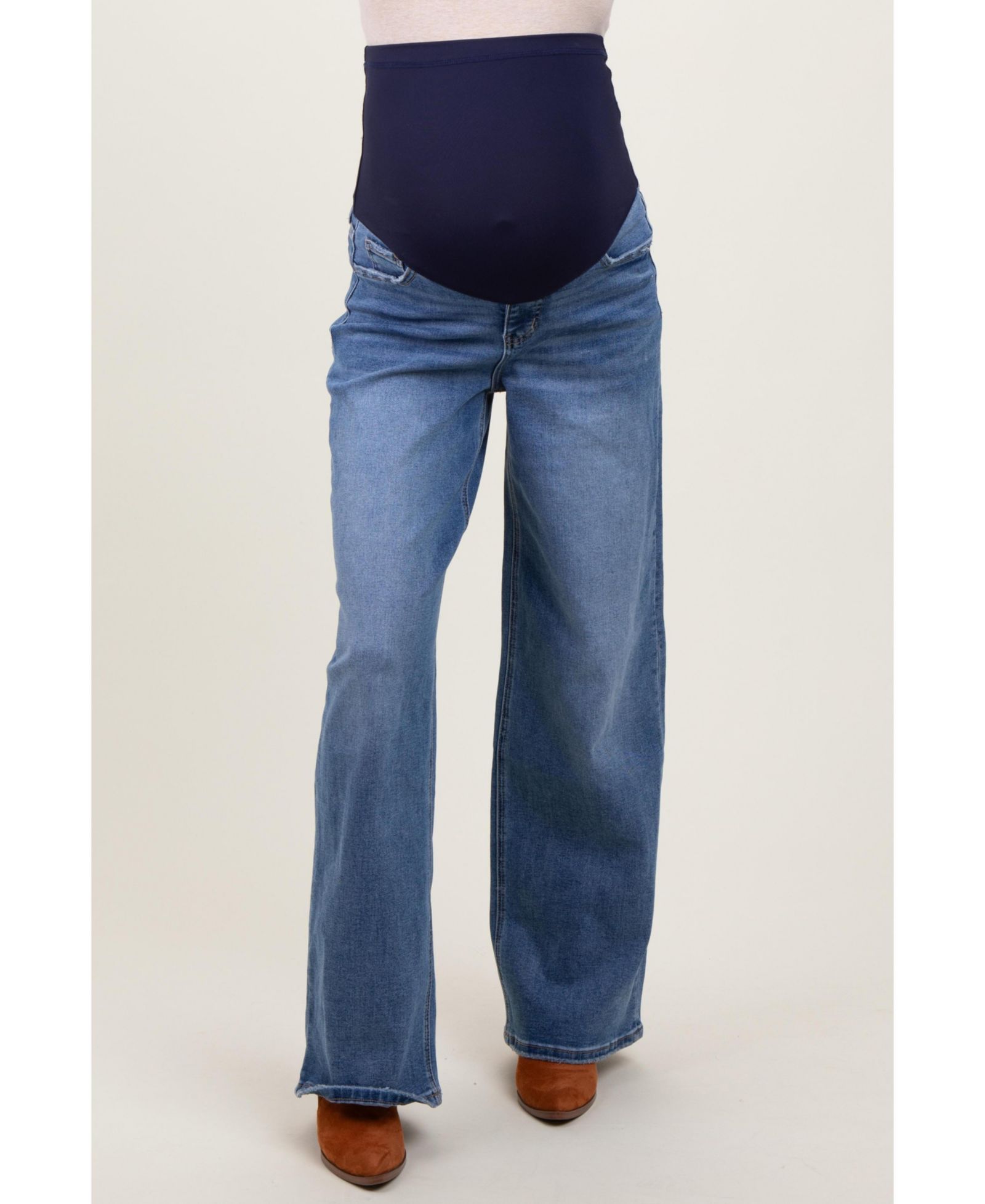 Pinkblush Women's Blue Washed Wide Leg Jeans