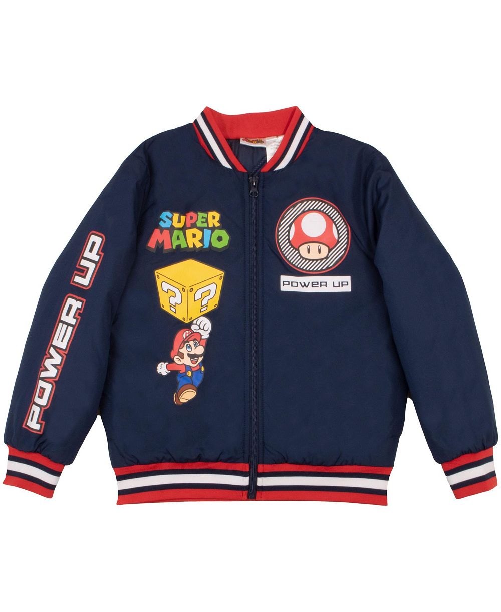 Mario Super Luigi and Bowser Big Boys Zip-Up Graphic Print Bomber Jacket
