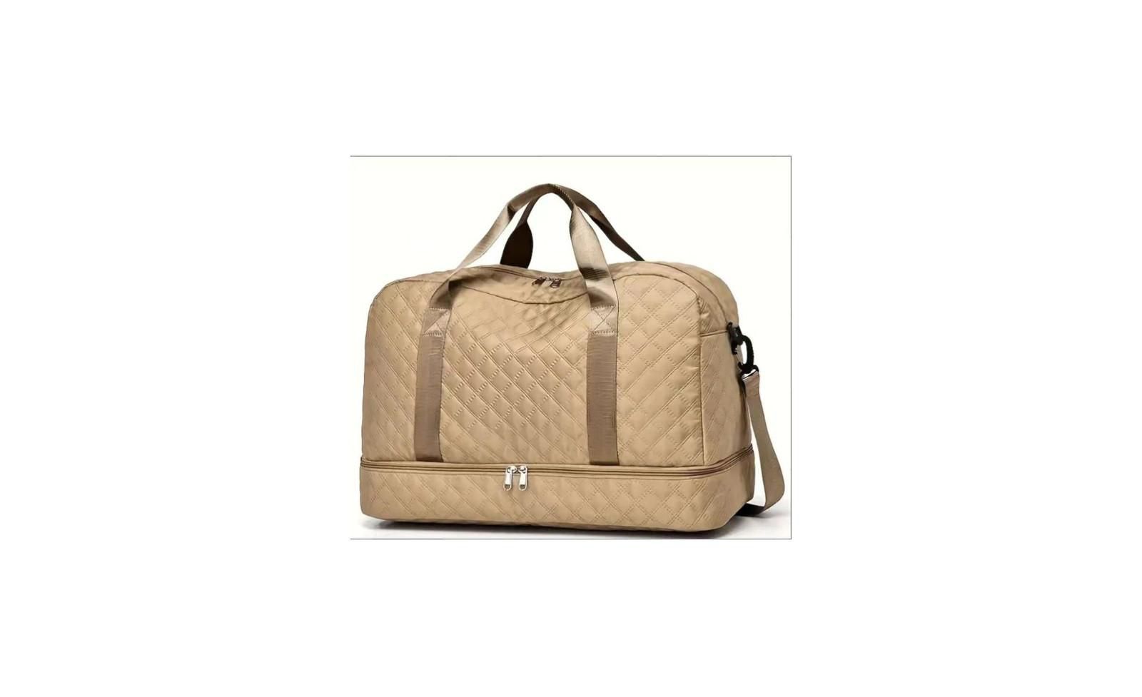 Three-dimensional Diamond Patterned Small Square Tote, Crossbody bag with Dry Wet Separation & Double-sided Pockets