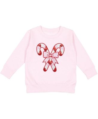 Sweet Wink Little and Big Girls Candy Cane Patch Christmas Sweatshirt