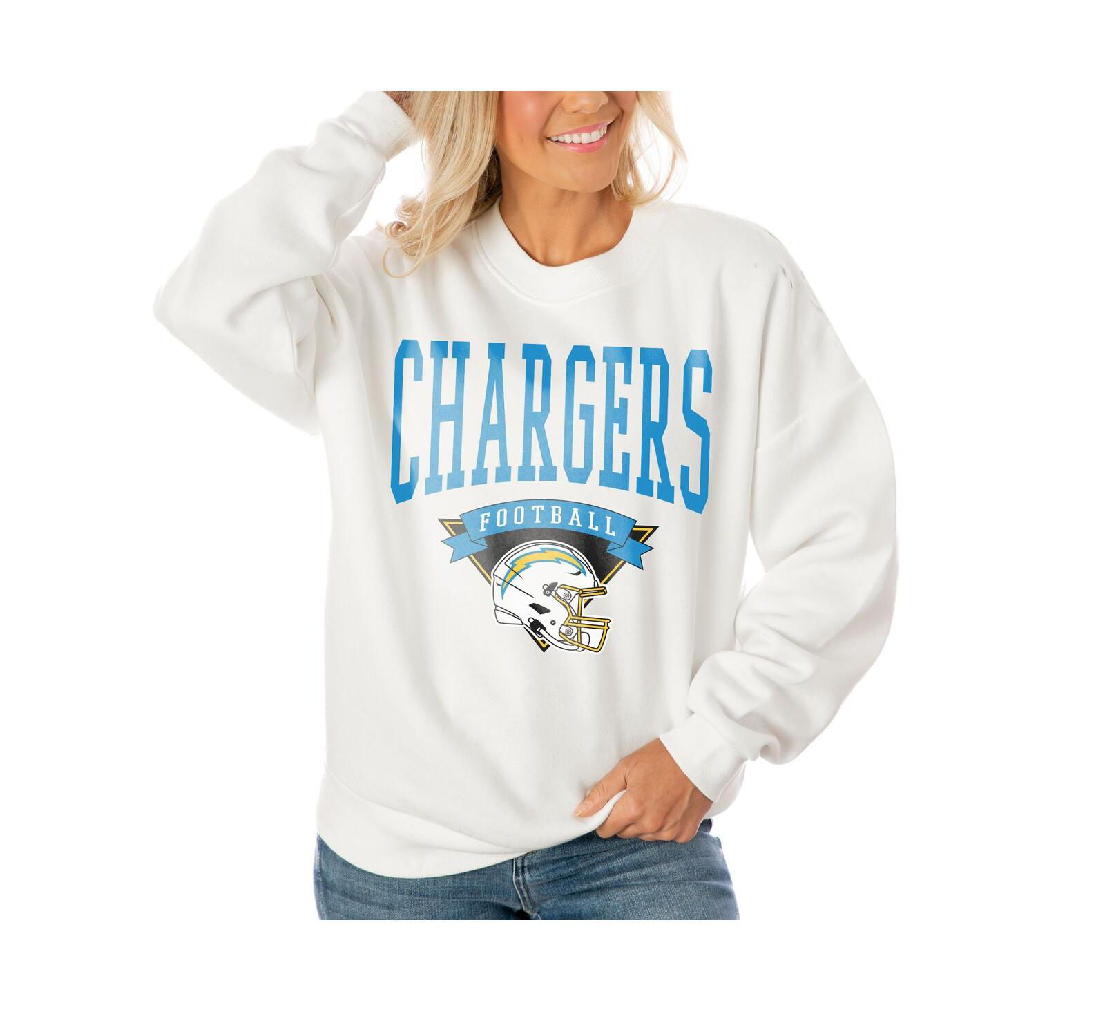 Женское объемное свитшот-худи Gameday Couture White Los Angeles Chargers Tri-Blend
