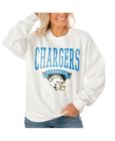 Женское объемное свитшот-худи Gameday Couture White Los Angeles Chargers Tri-Blend