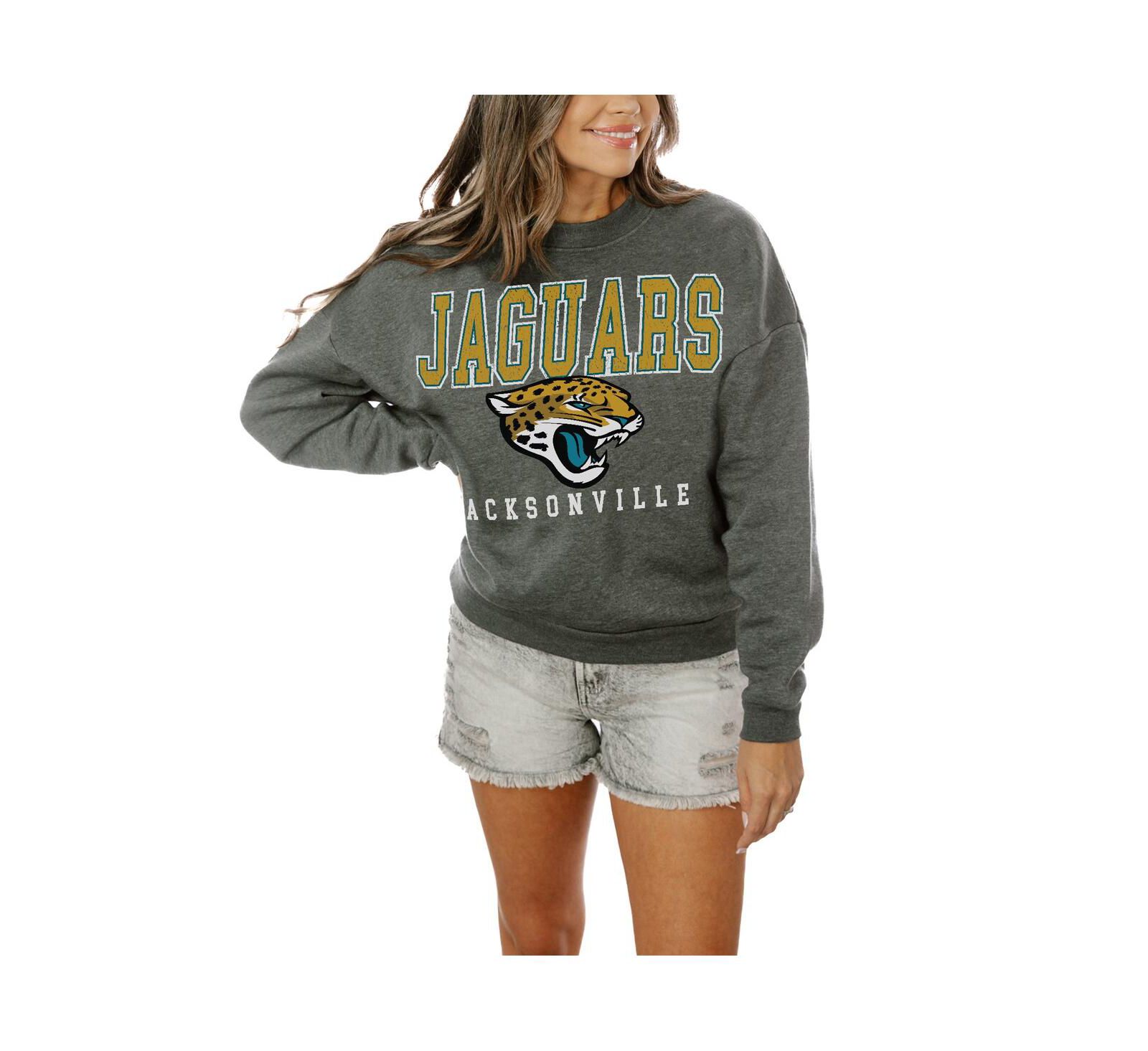 Женский оверсайз свитшот Gameday Couture Charcoal Jacksonville Jaguars Bring The Energy Pullover