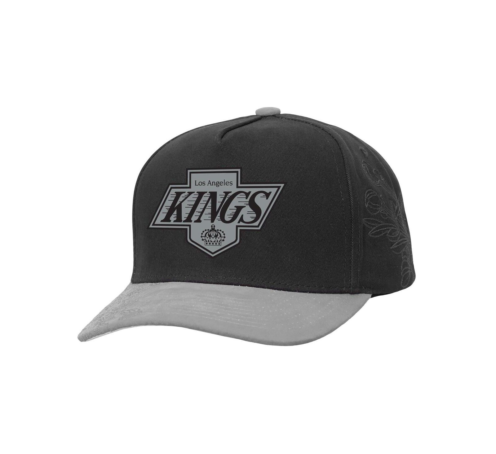 Mitchell & Ness Men's Black/Silver Los Angeles Kings May Flowers Pro Crown Adjustable Hat