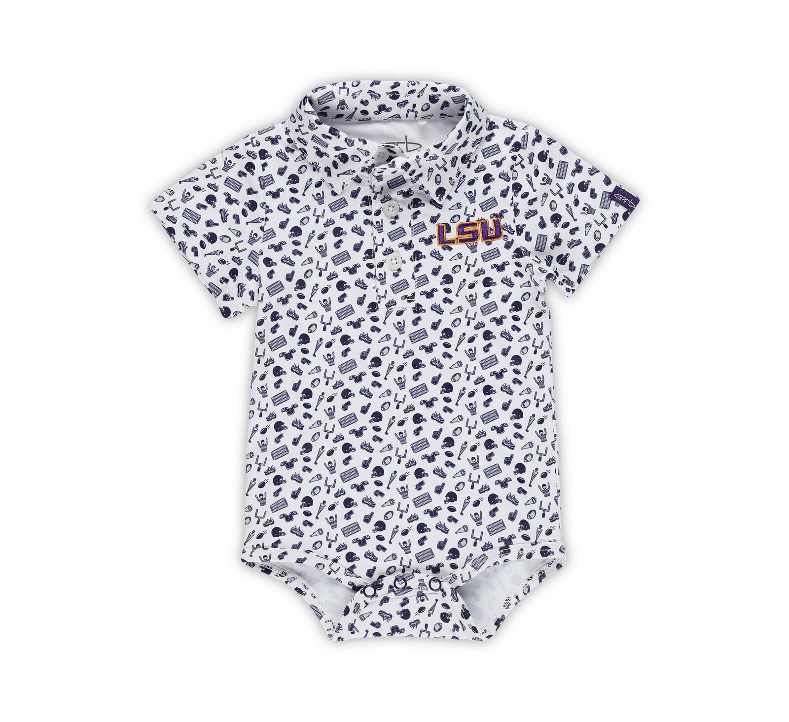 Garb Боди Performance Polo для малышей с принтом LSU Tigers, фиолетовый