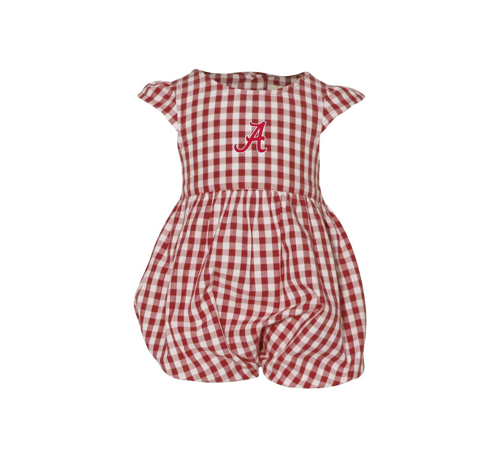 Garb Детский боди в клетку Crimson Alabama Crimson Tide Cara Gingham Ruffled