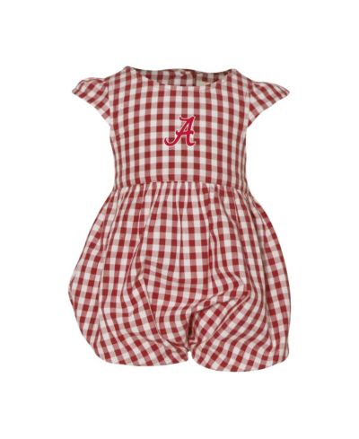 Garb Детский боди в клетку Crimson Alabama Crimson Tide Cara Gingham Ruffled