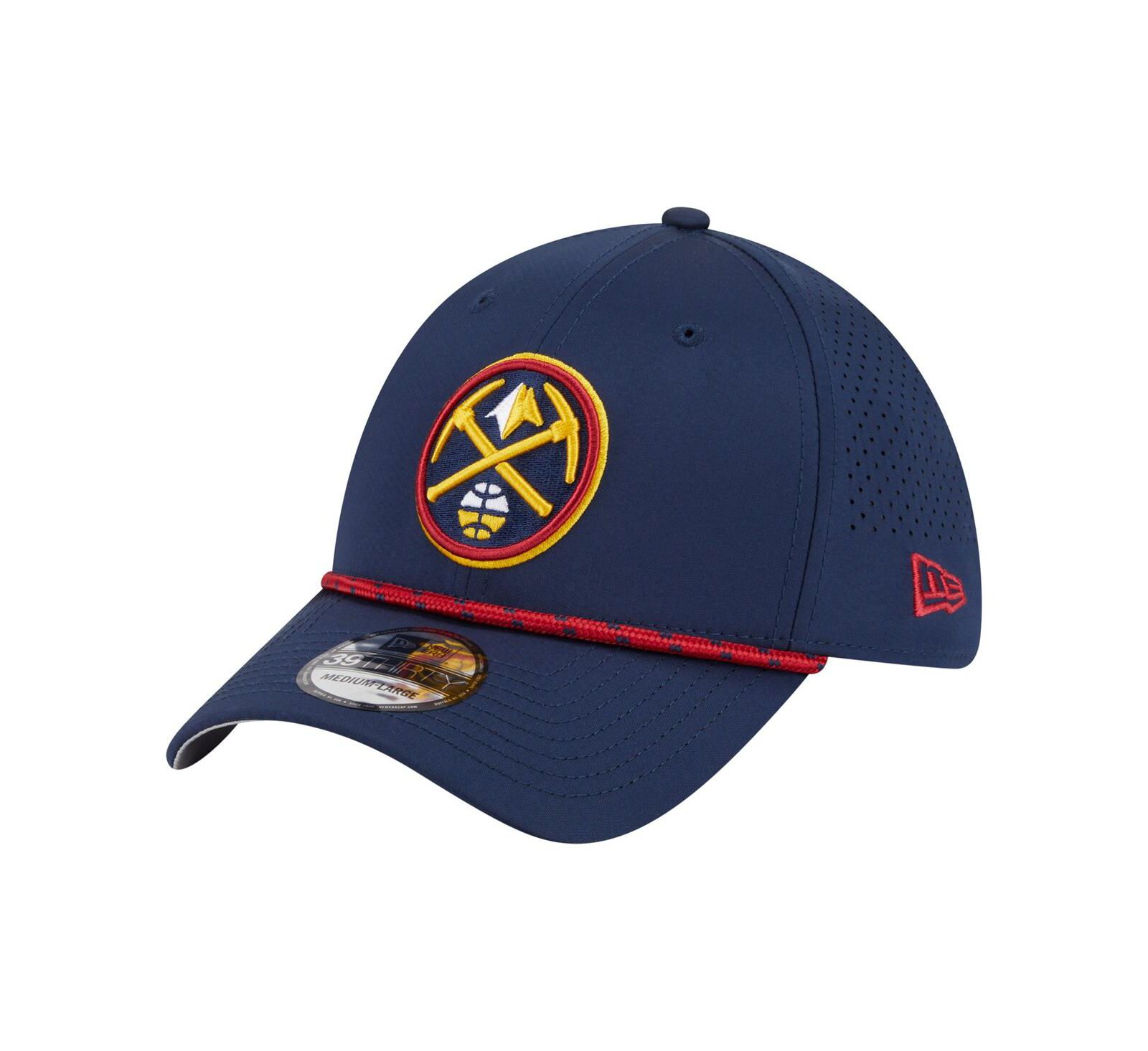 New Era Men's Navy Denver Nuggets Featherweight Poly Rope Flex 39Thirty Hat