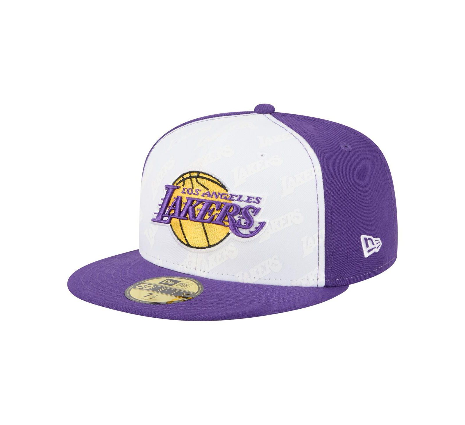 New Era Men's White/Purple Los Angeles Lakers Repeat 59Fifty Fitted Hat
