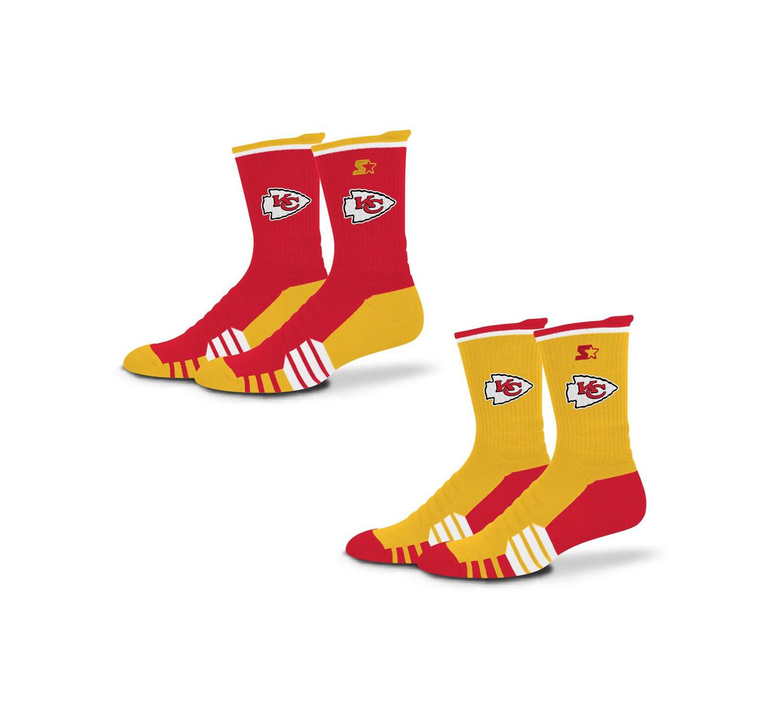 Starter Men's and Women's 2-Pack Red/Gold Kansas City Chiefs Breakaway Crew Sock