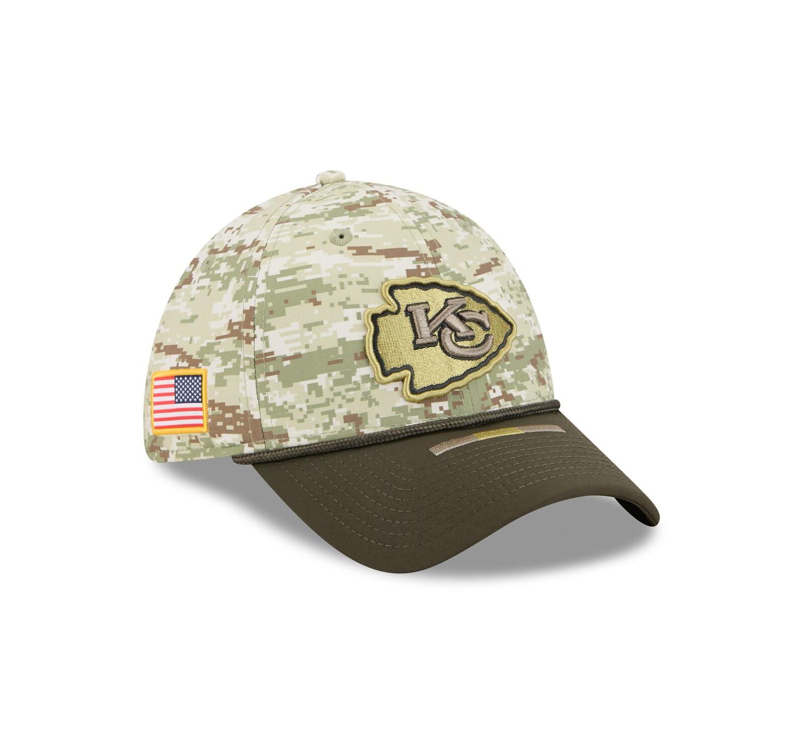 New Era Men's Camo/Dark Green/Dark Green Kansas City Chiefs 2025 Salute to Service 39THIRTY Flex Hat