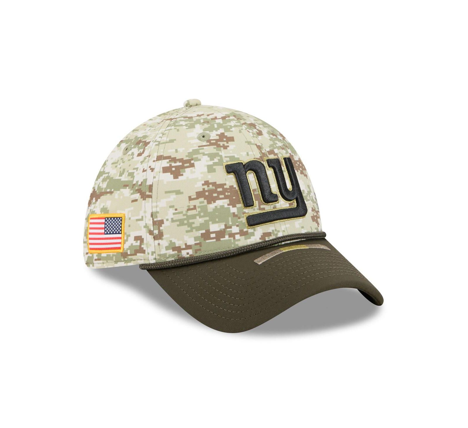 Мужская кепка New Era Camo/Dark Green New York Giants 2025 Salute to Service 39THIRTY Flex Hat