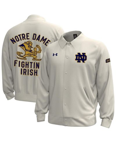 Мужская флисовая куртка Under Armor Stone Notre Dame Fighting Irish Gameday Icon Full-Snap