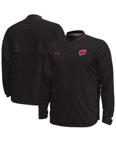 Мужская куртка Under Armor Black Wisconsin Badgers Motivate Long Sleeve Quarter-Zip