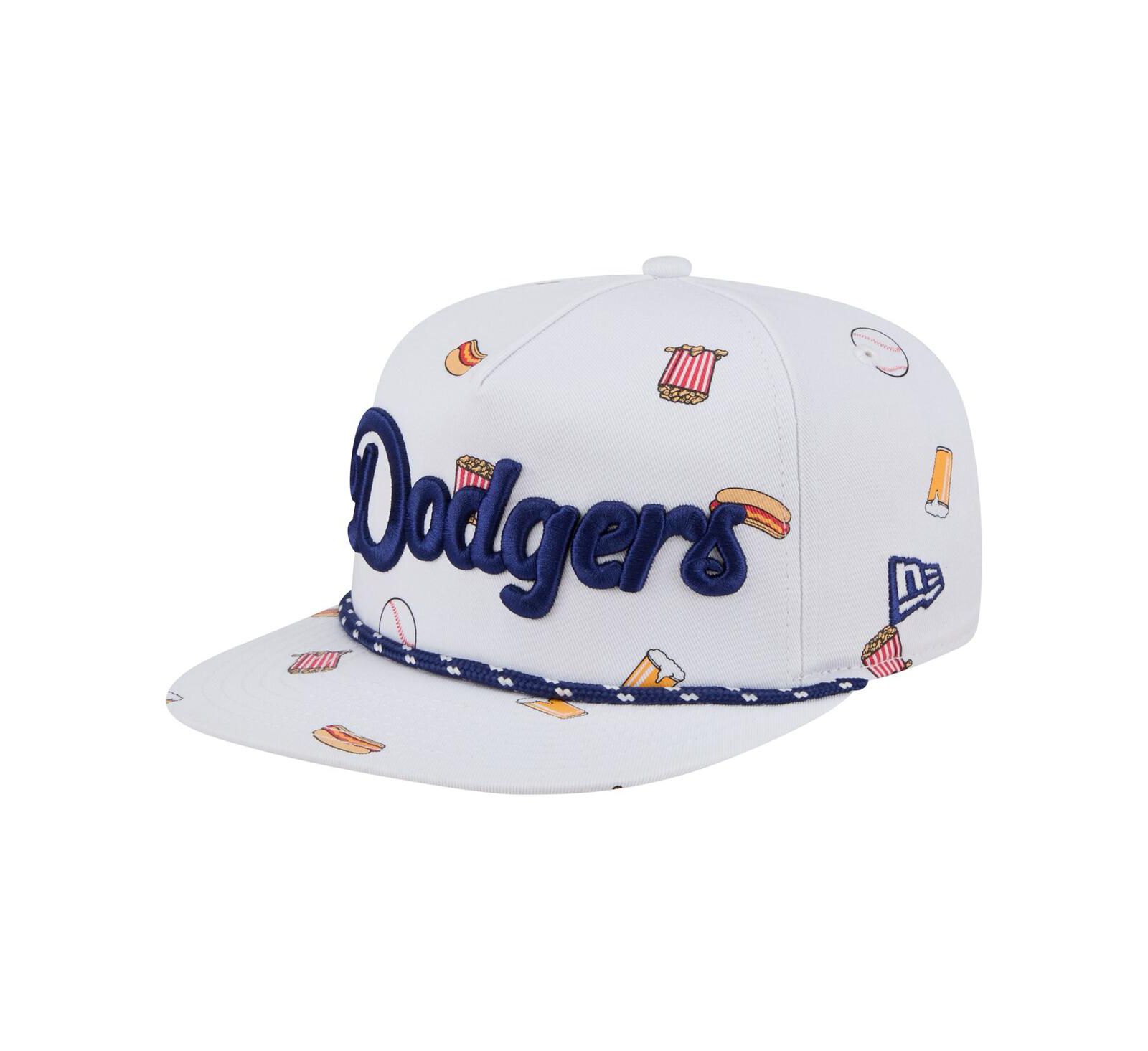 Мужская регулируемая кепка New Era White Los Angeles Dodgers Team Cheer Rope 19TWENTY
