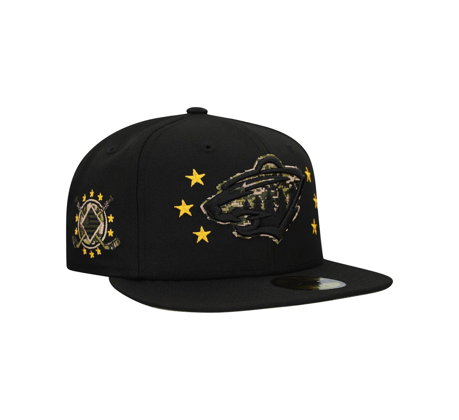 New Era Men's Black Minnesota Wild Military Appreciation Digital Camo Stars 59FIFTY Fitted Hat