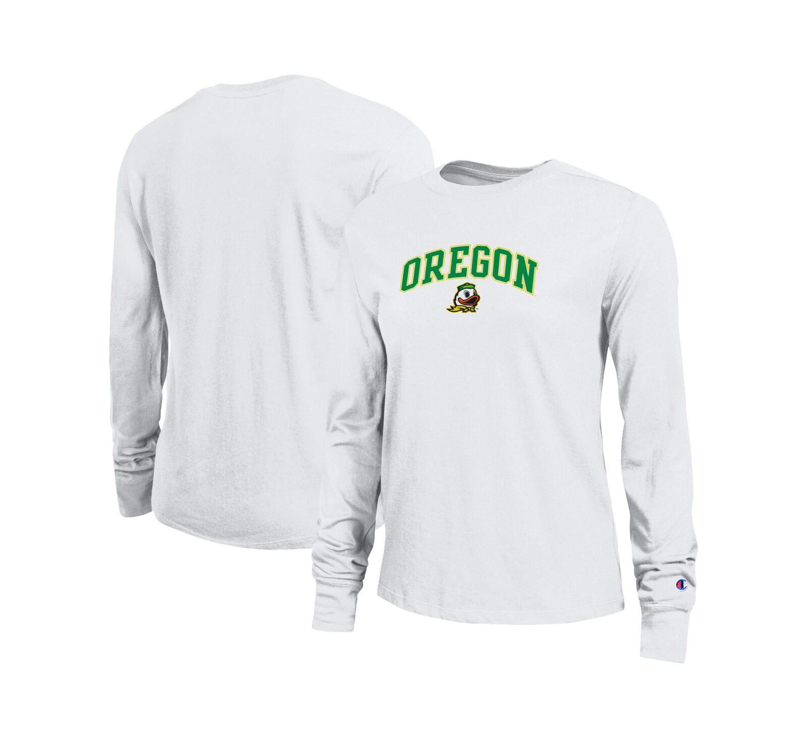 Champion Women's White Oregon Ducks Arch Over Logo Long Sleeve T-Shirt