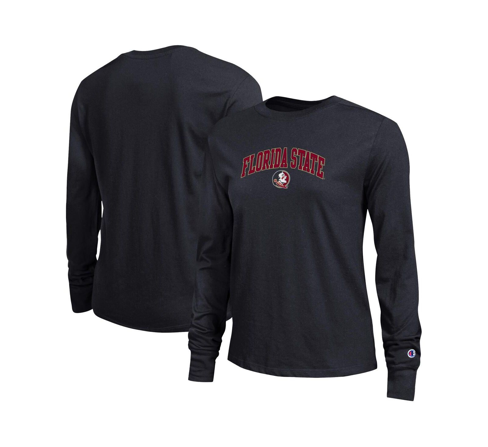 Champion Women's Black Florida State Seminoles Arch Over Logo Long Sleeve T-Shirt