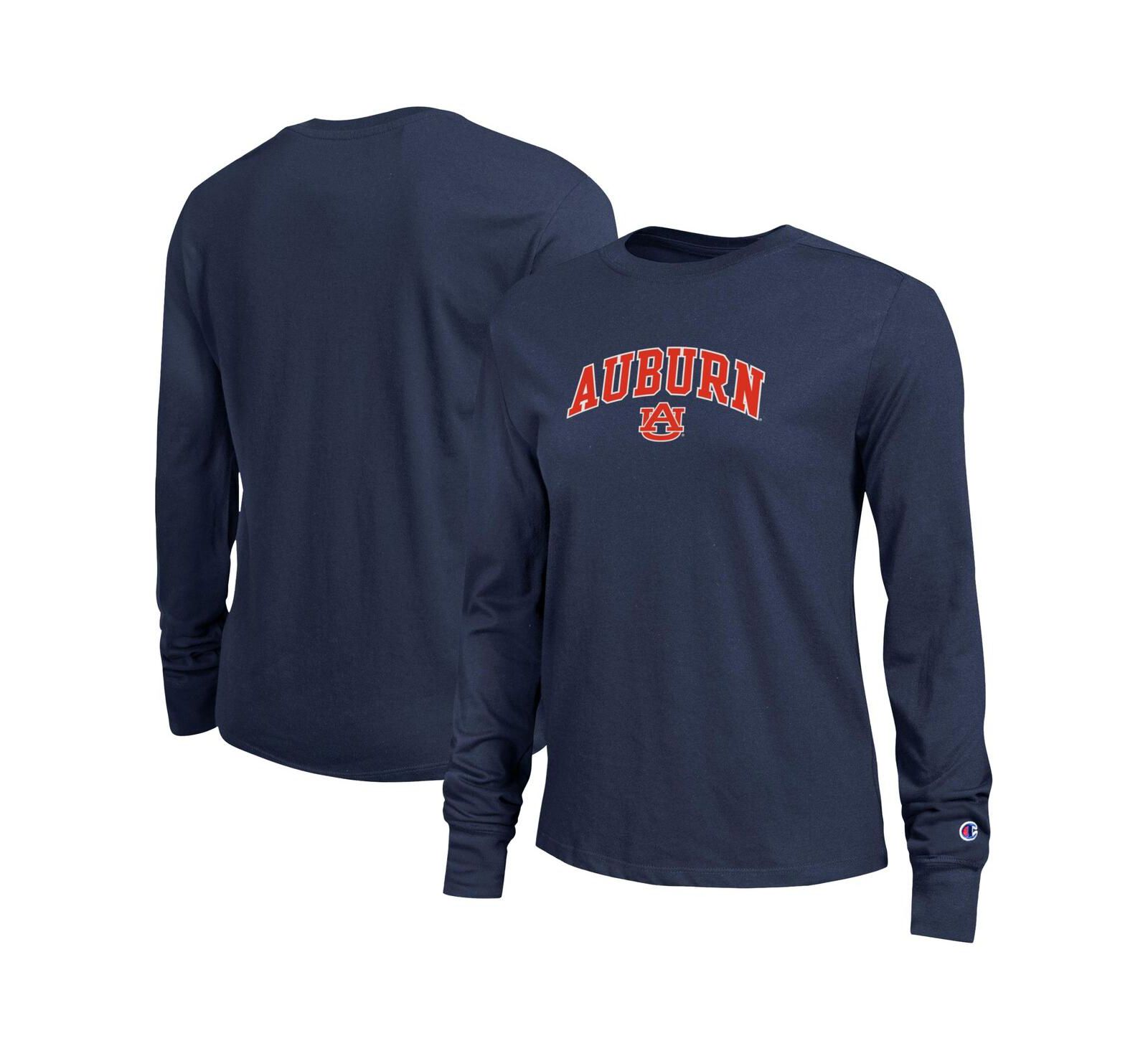 Champion Women's Navy Auburn Tigers Arch Over Logo Long Sleeve T-Shirt