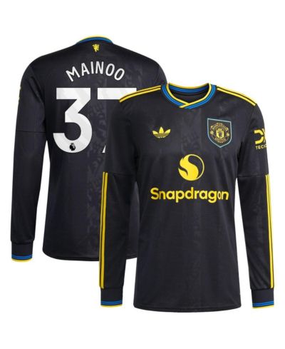 Мужская игровая джерси Adidas Manchester United 2025/26 Third Replica с длинным рукавом, черная