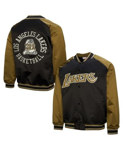 Mitchell & Ness Мужская куртка Los Angeles Lakers Clutch Satin Raglan оливкового и черного цвета