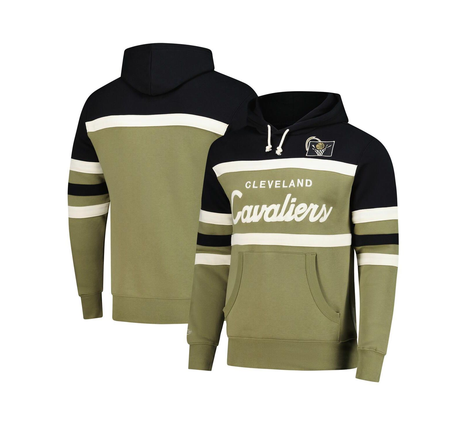Mitchell & Ness Men's Olive/Black Cleveland Cavaliers Double Clutch Head Coach Hoodie