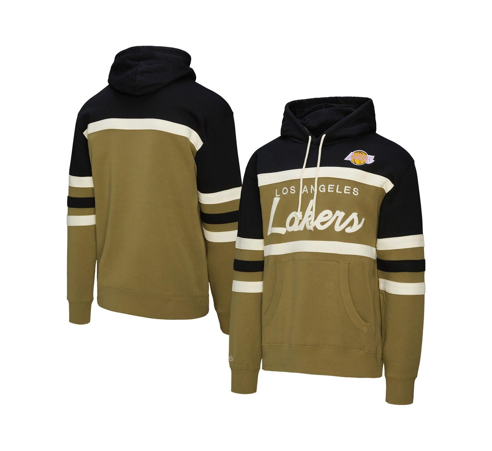 Mitchell & Ness Men's Olive/Black Los Angeles Lakers Double Clutch Head Coach Hoodie
