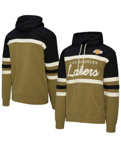 Мужское худи Mitchell & Ness Olive/Black Los Angeles Lakers Double Clutch Head Coach
