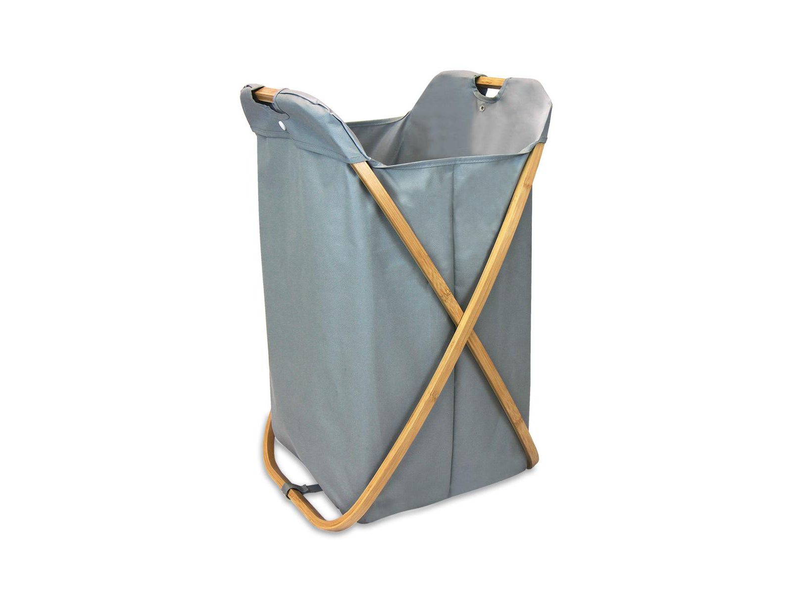 Oceanstar Bamboo Folding X-Frame Laundry Hamper Sorter
