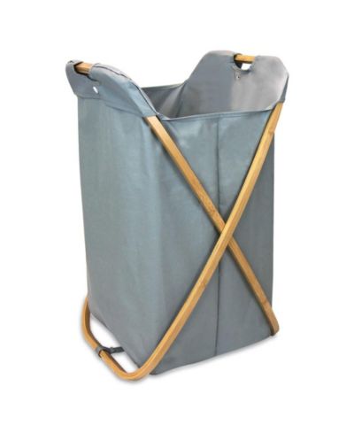 Oceanstar Bamboo Folding X-Frame Laundry Hamper Sorter