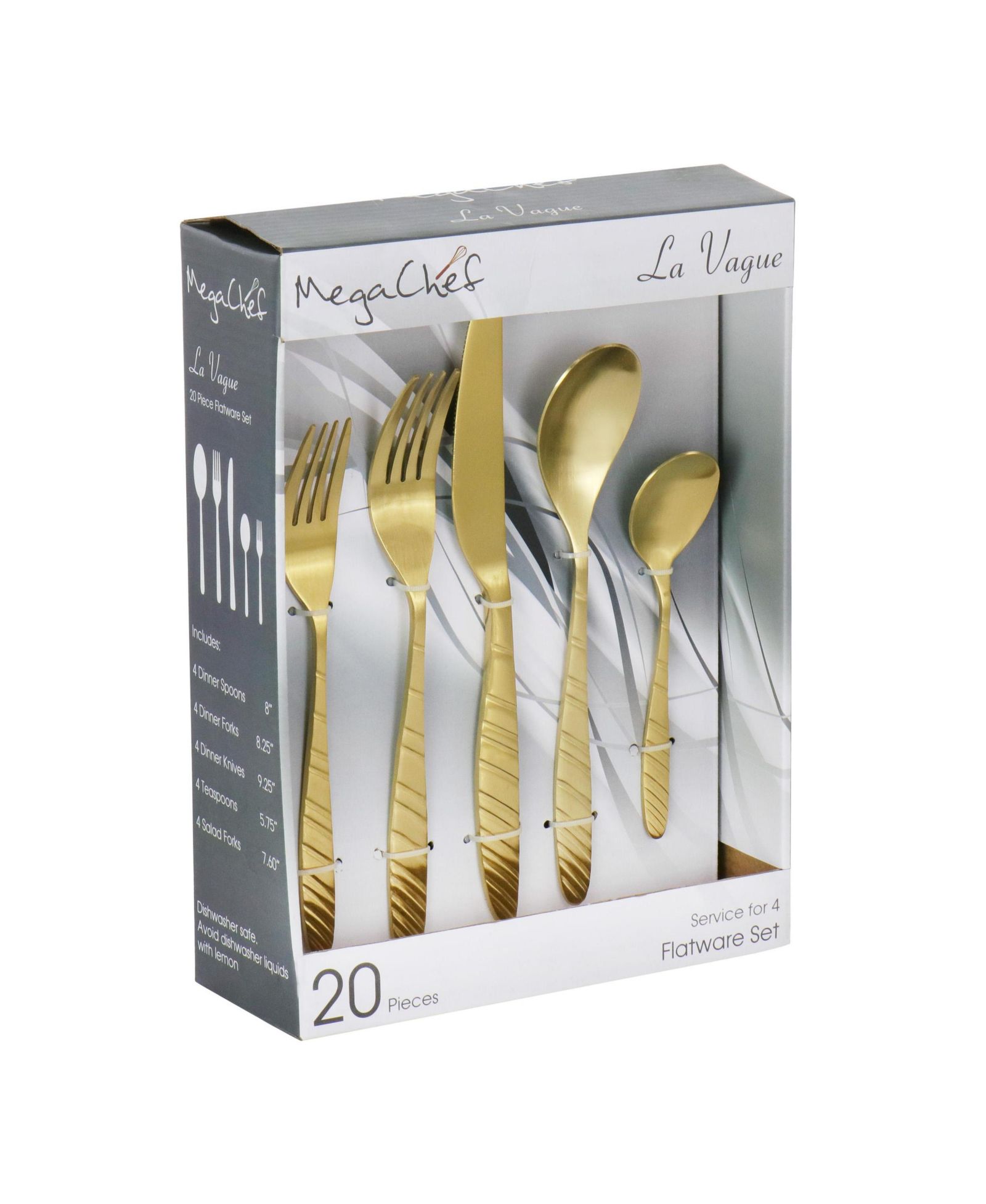 Megachef Stainless Steel 20-Piece Flatware Utensil Set