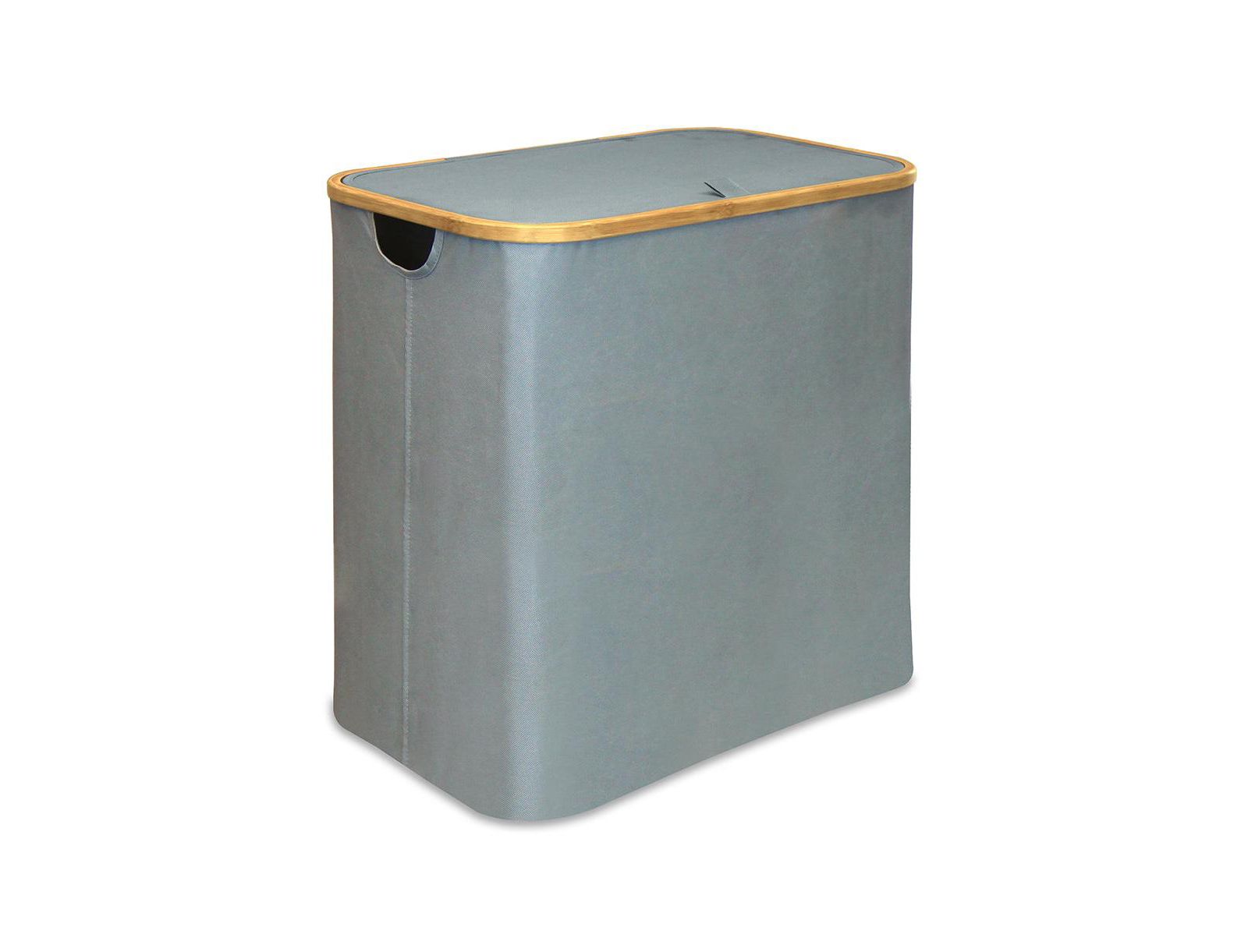 Oceanstar Double Soft Sided Laundry Hamper Sorter With Bamboo Rim Lid