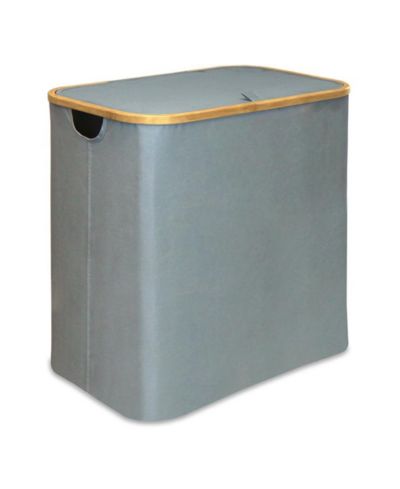 Oceanstar Double Soft Sided Laundry Hamper Sorter With Bamboo Rim Lid