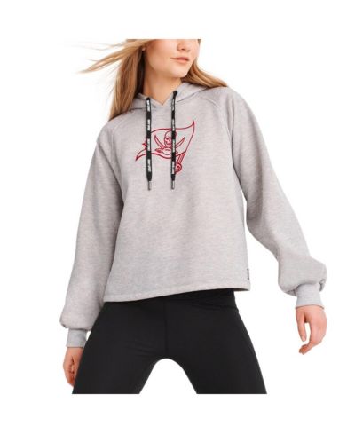 DKNY Sport Women's Heather Gray Tampa Bay Buccaneers Debbie Dolman Raglan Pullover Hoodie