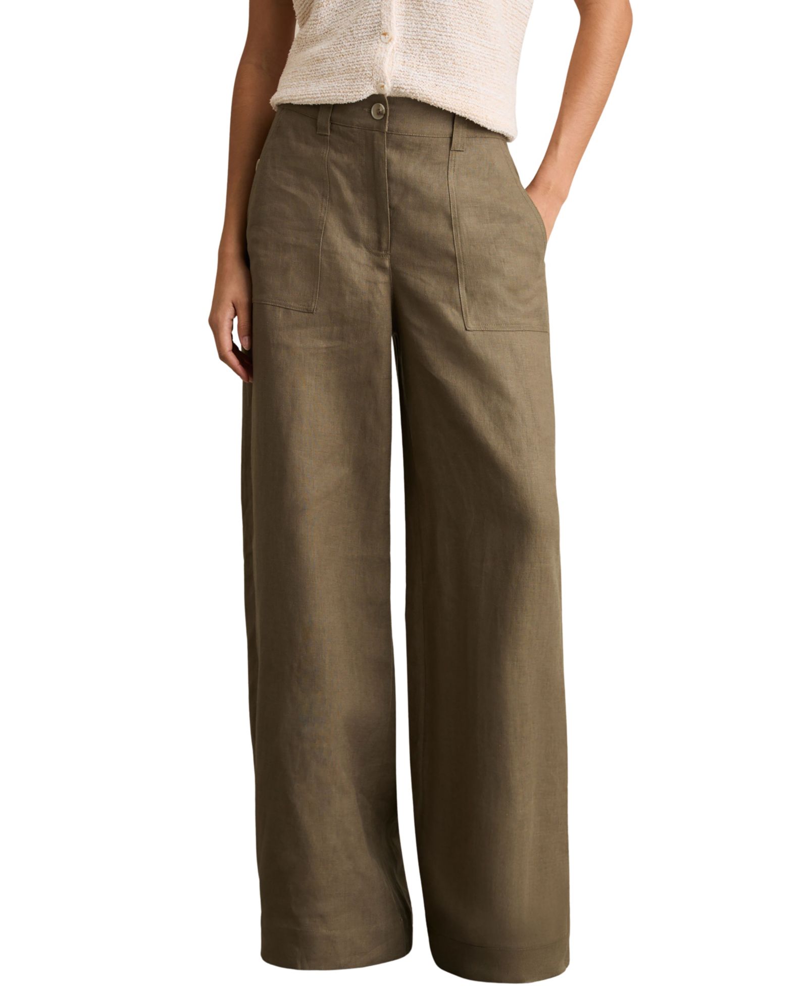 Женские широкие брюки REISS Ashby Linen