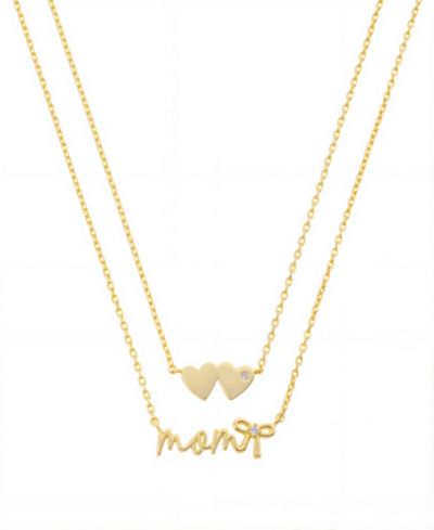 Набор из двух ожерелий Unwritten Gold Plated "Mom" и Double Heart