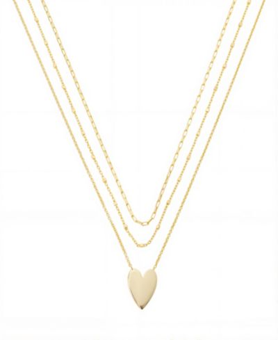 Unwritten Gold Heart, Beads Chain Paperclip Necklaces Set