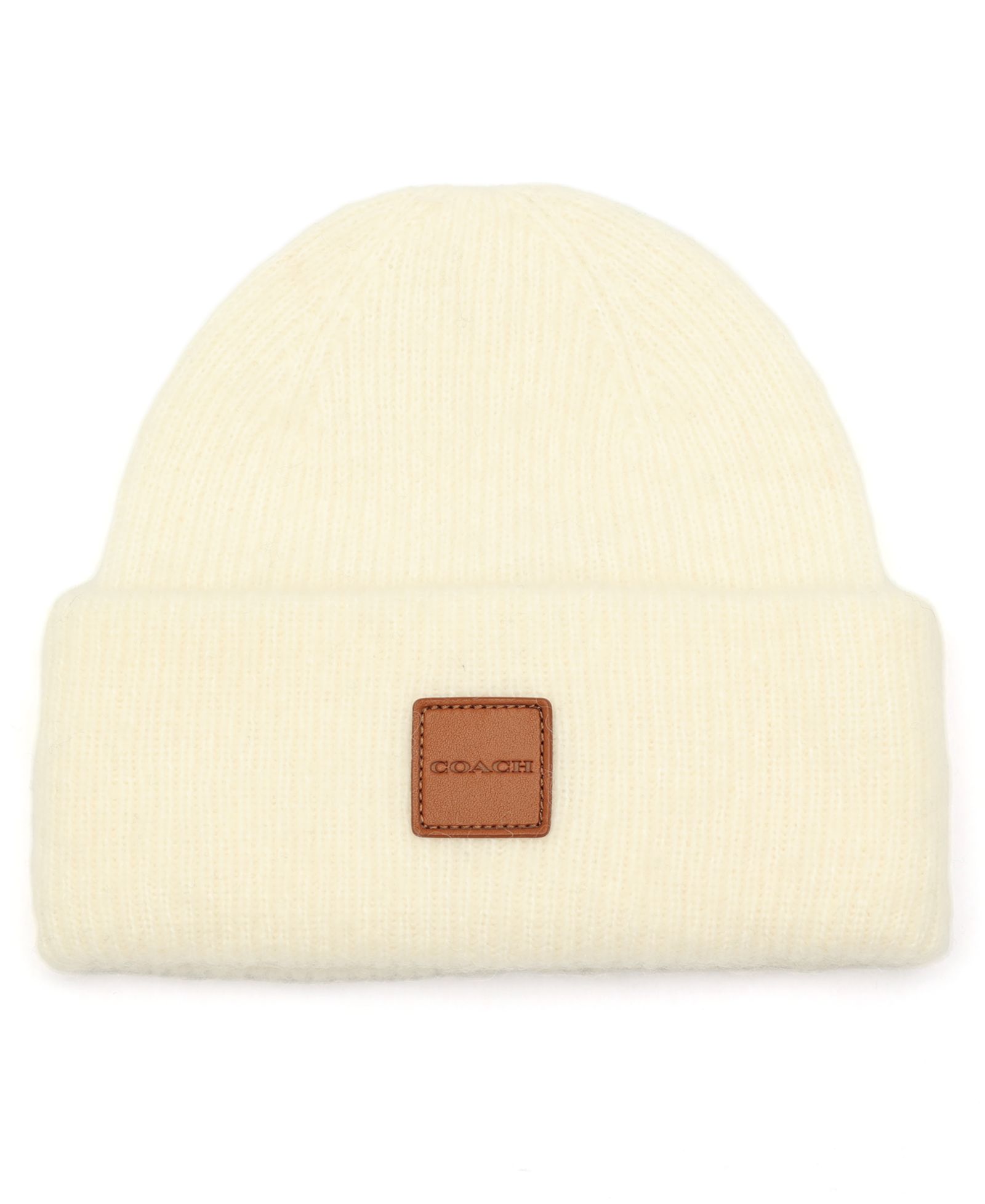 Мужская шапка COACH Leather Patch Beanie