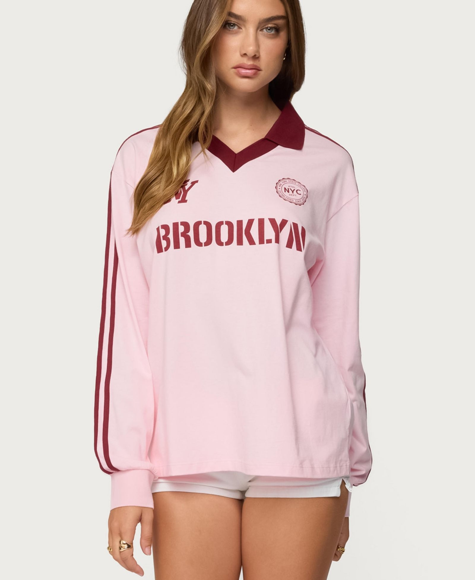 Топ Edikted Women's Brooklyn Contrast Oversized Polo, Женский