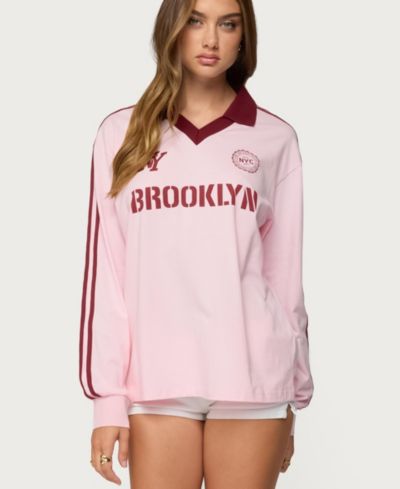 Топ Edikted Women's Brooklyn Contrast Oversized Polo, Женский