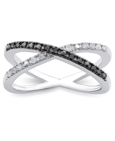 Кольцо Macy's Diamond 1/6 ct. t.w. Sterling Silver