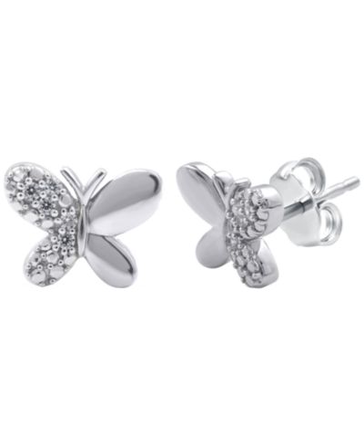 Серьги Diamond Butterfly в стерлинговом серебре