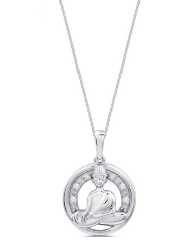 Подвеска-кулон Macy's Diamond Buddha в стерлинговом серебре