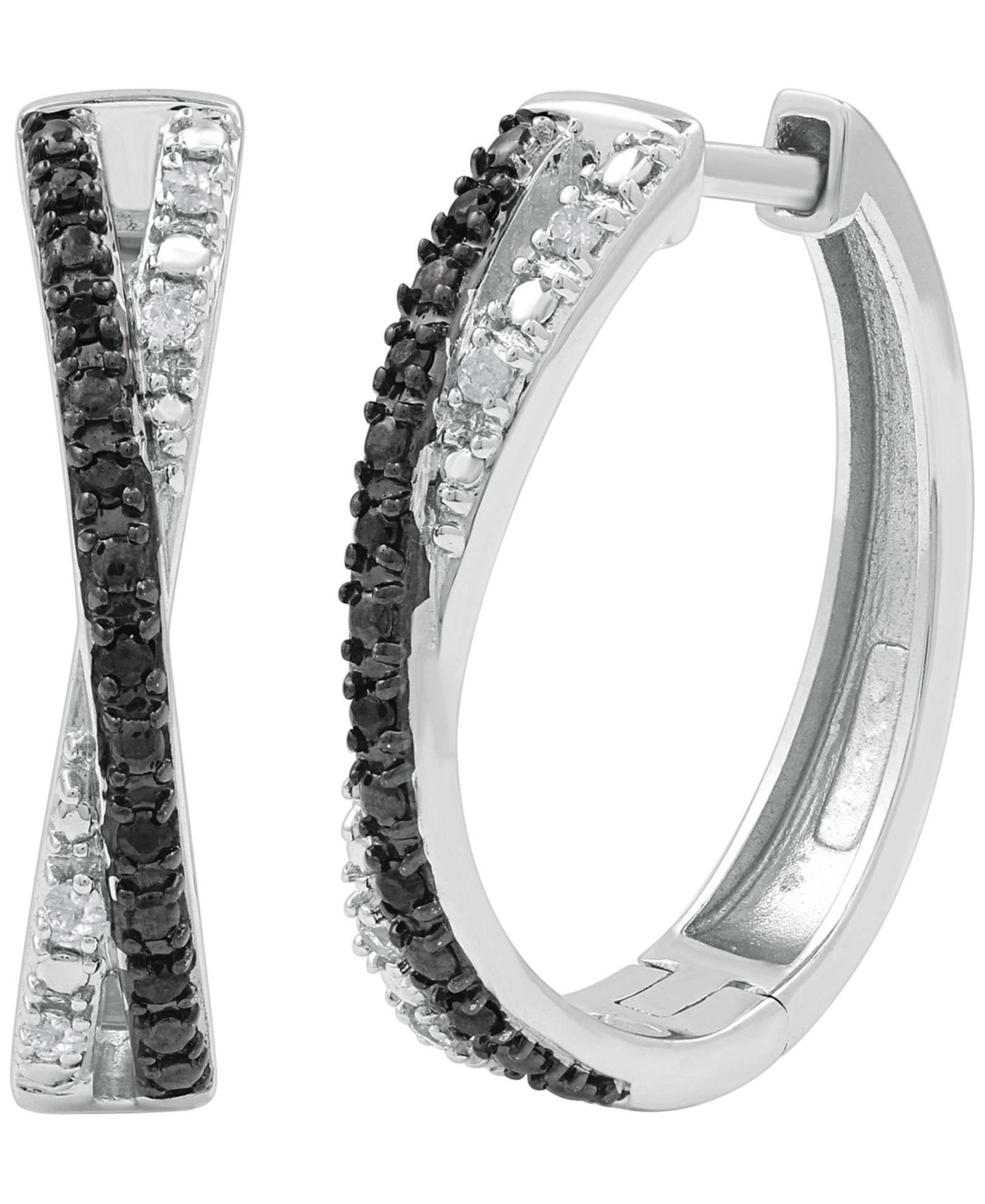 Macy's серьги с бриллиантами (1/6 ct. t.w.) в Sterling Silver