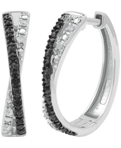 Macy's серьги с бриллиантами (1/6 ct. t.w.) в Sterling Silver